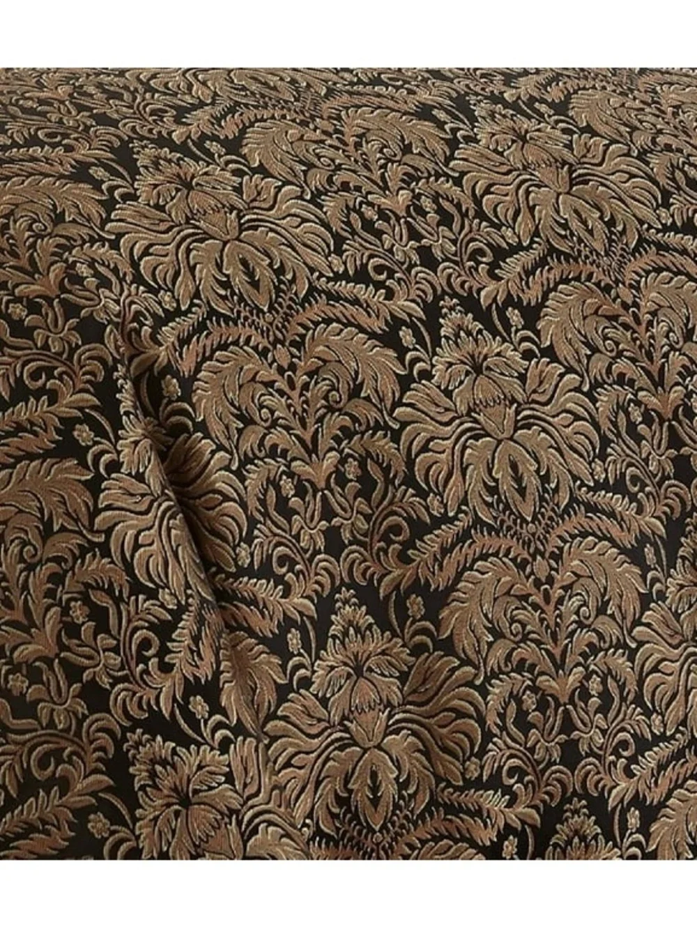 Luxury Black and Tan Damask cal king 3 piece Comforter Set